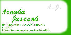 aranka juscsak business card